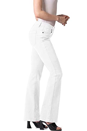 Hybrid & Company Women's Skinny Bootcut Stretch Pant P31698BL White 11