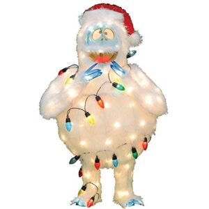 productworks 32-inch pre-lit rudolph the red-nosed reindeer bumble christmas yard decoration, 80 lights