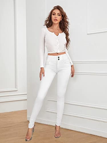 Women's Butt Lift V2 Super Comfy Stretch Denim Jeans P43636SK White 15