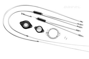 bavel bmx bike gyro brake cables front + rear (upper + lower) spinner rotor set kit (white)