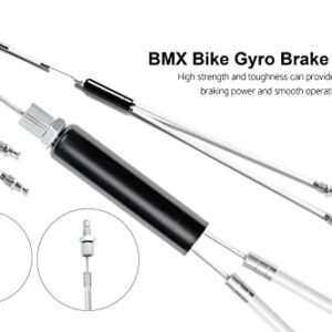 BaveL BMX Bike Gyro Brake Cables Front + Rear (Upper + Lower) Spinner Rotor Set Kit (White)