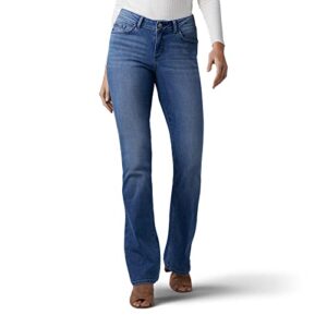 lee women's modern series curvy fit bootcut jean with hidden pocket, majestic, 14