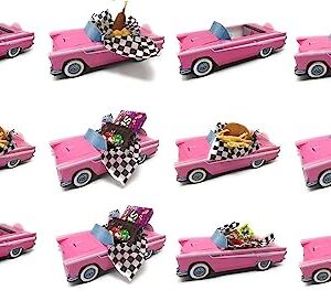 12 Classic Car Party Food Boxes - Pink Birthday Set