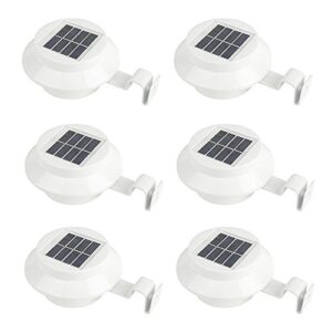 iSunMoon 6 Pack Gutter Solar Lights Outdoor LED Gutter Lights Solar Powered for Fence Roof Gutter Garden Yard Wall Lamp