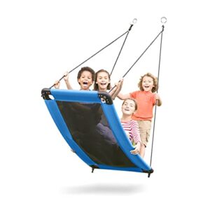 hearthsong 60 inch skycurve rectangular platform swing with comfy mat and steel frame, holds up to 400 lbs.