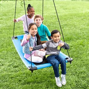 HearthSong 60 Inch SkyCurve Rectangular Platform Swing with Comfy Mat and Steel Frame, Holds up to 400 lbs.