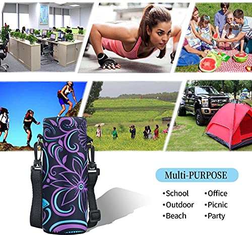 AUPET Water Bottle Carrier,Insulated Neoprene Water Bottle Holder Bag Case Pouch Cover 1000ML or 750ML,Adjustable Shoulder Strap, Great for Stainless Steel and Plastic Bottles