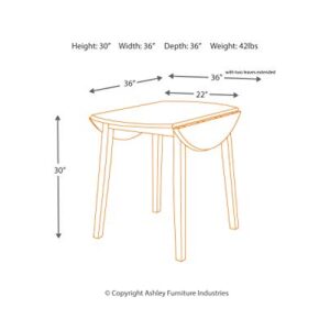 Signature Design by Ashley Hammis Round Dining Room Drop Leaf Table, Dark Brown