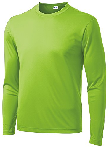 Opna Men's Long Sleeve Moisture Wicking Athletic Shirts for Workouts LYMSHK-L Lime