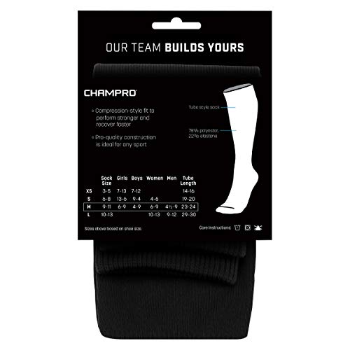 CHAMPRO womens Multi Sport Socks, Black, Medium US