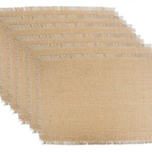 DII Jute Burlap Collection Kitchen Tabletop, Placemat Set, 13x19, Solid Natural, 6 Count