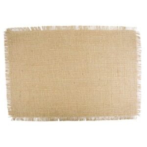 DII Jute Burlap Collection Kitchen Tabletop, Placemat Set, 13x19, Solid Natural, 6 Count