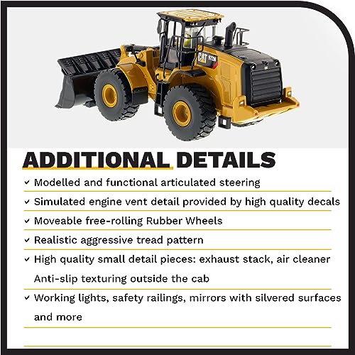 Diecast Masters 1:50 Caterpillar 972M Wheel Loader | High Line Series Cat Trucks & Construction Equipment | 1:50 Scale Model Diecast Collectible | Diecast Masters Model 85927