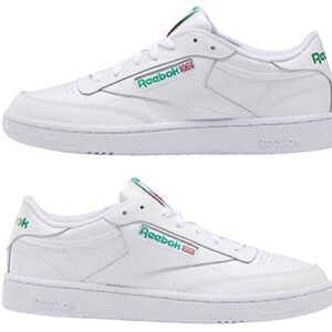 Reebok Men's Club C 85 Fashion Sneaker, white/green, 11 M US