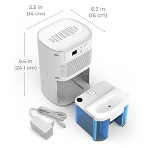 Pure Enrichment® PureDry™ Mini Dehumidifier - Compact Water Tank Eliminates 300ml/day in Excess Moisture from Closets, Bathrooms, Boats, Kitchens and Other Small Rooms and Living Spaces