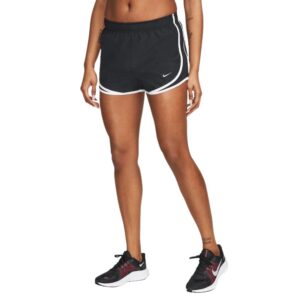 nike women's dry tempo short, black/white/wolf grey, x-small