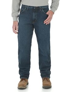 wrangler riggs workwear mens fr advanced comfort relaxed fit jean work utility pants, midstone, 34w x 32l us