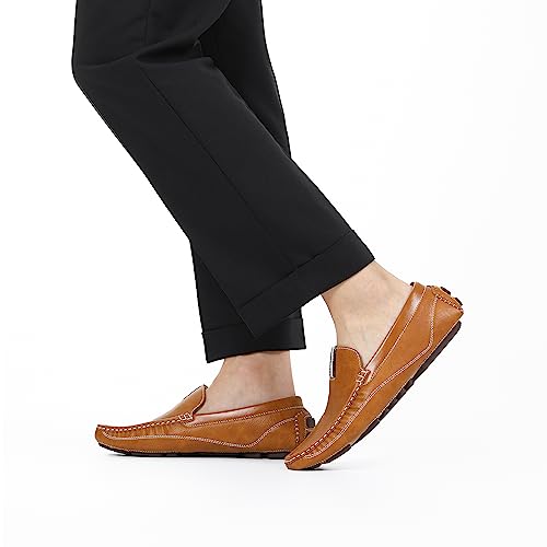 Bruno Marc Men's Tan Driving Moccasins Penny Loafers Slip on Loafer Shoes Size 9.5 BM-Pepe-2