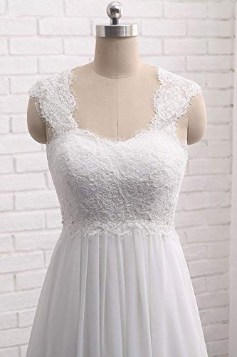 Wedding Dresses for Bride 2023 US 18W White Lace Plus Size Bridal Gowns for Civil Wedding for Beach Wedding for Pregnant Bride