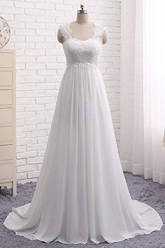 Wedding Dresses for Bride 2023 US 18W White Lace Plus Size Bridal Gowns for Civil Wedding for Beach Wedding for Pregnant Bride