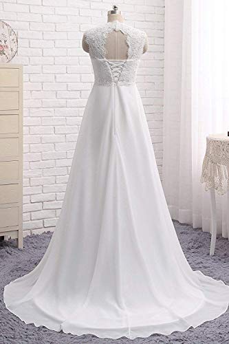 Wedding Dresses for Bride 2023 US 18W White Lace Plus Size Bridal Gowns for Civil Wedding for Beach Wedding for Pregnant Bride