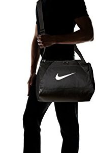 NIKE Brasilia Training Duffel Bag, Black/Black/White, X-Small