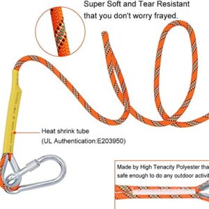 X XBEN Outdoor Climbing Rope 10M(32ft) 20M(64ft) 30M (96ft) 50M(160ft) Rock Climbing Rope, Escape Rope Ice Climbing Equipment Fire Rescue Parachute Rope (32 Foot) - Orange