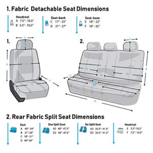 FH Group Car Seat Covers Full Set Premium Cloth - Universal Fit, Automotive Seat Cover, Low Back Front Seat Covers, Airbag Compatible, Split Bench Rear Seat, Washable Seat Cover for SUV, Sedan Blue