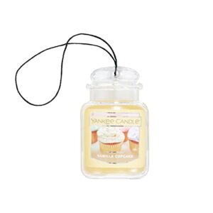 yankee candle car air fresheners, hanging car jar® ultimate vanilla cupcake scented, neutralizes odors up to 30 days