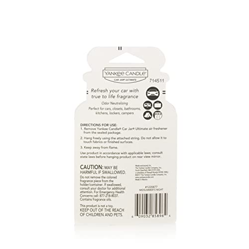 Yankee Candle Car Air Fresheners, Hanging Car Jar® Ultimate Vanilla Cupcake Scented, Neutralizes Odors Up To 30 Days