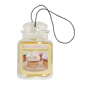 Yankee Candle Car Air Fresheners, Hanging Car Jar® Ultimate Vanilla Cupcake Scented, Neutralizes Odors Up To 30 Days