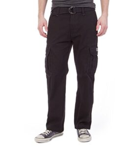unionbay mens survivor iv relaxed fit cargo - reg and big tall sizes casual pants, black, 54w x 30l us