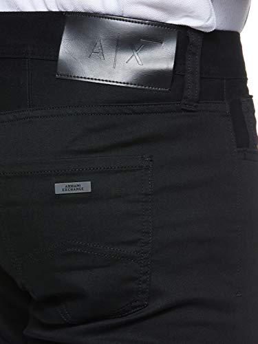 A|X ARMANI EXCHANGE Men's Straight Fit Denim Jeans, Black, 30