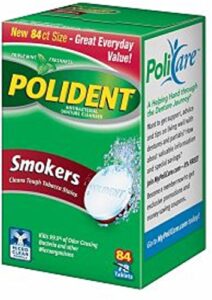 polident smokers, antibacterial denture cleanser 84 ea (pack of 4)