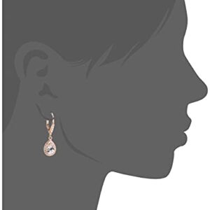 Anne Klein "Classics" Rose Gold-Tone Cubic Zirconia Leverback Pear Shape Drop Earrings