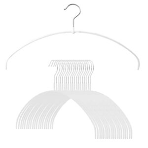 mawa by reston lloyd euro ultra light/thin series, non-slip space-saving clothes hanger for shirts & dresses, style 40/pt, set of 20, white