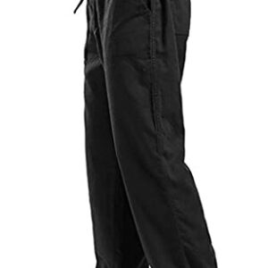 utcoco Qiuse Men's Casual Loose Fit Straight-Legs Stretchy Waist Beach Pants (Large, Black)