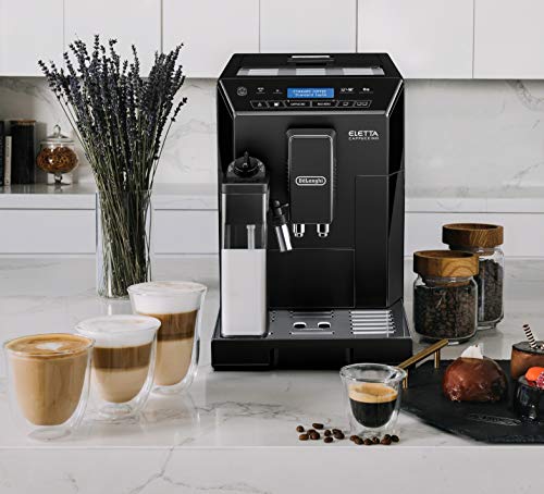 DeLonghi ECAM44660B Eletta Fully Automatic Espresso, Cappuccino and Coffee Machine with One Touch LatteCrema System and Milk Drinks Menu