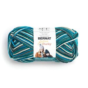 bernat big ball chunky ombre yarn, 10.5 oz, gauge 6 super bulky, 100% acrylic, deep waters ombre