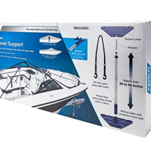 Camco Boat Cover Support Kit | Features an Easy-to-Use Telescoping Design, an Adjustable Height from 30-Inches to 50-Inches, and 50-Foot Nylon Strap Assembly (41970)