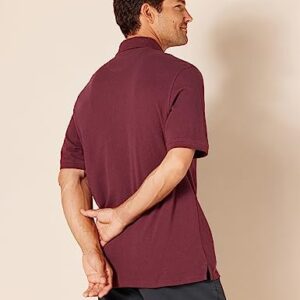 Amazon Essentials Men's Regular-Fit Cotton Pique Polo Shirt (Available in Big & Tall), Burgundy, Large