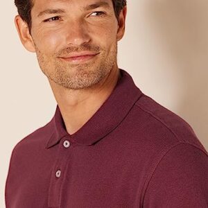 Amazon Essentials Men's Regular-Fit Cotton Pique Polo Shirt (Available in Big & Tall), Burgundy, Large