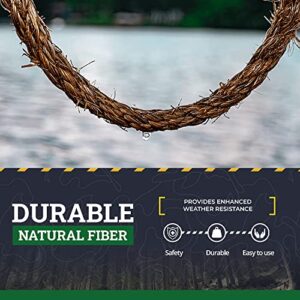 SGT KNOTS Twisted Manila Rope - Natural 3 Strand Fiber Hemp Rope for Indoor and Outdoor Use | Multipurpose Manila Rope for Crafts, DIY Projects, Home Decorating, Climbing | 1/2 in x 50 ft