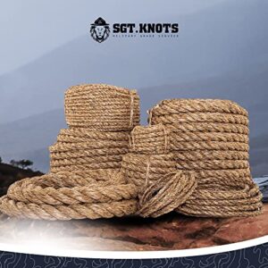 SGT KNOTS Twisted Manila Rope - Natural 3 Strand Fiber Hemp Rope for Indoor and Outdoor Use | Multipurpose Manila Rope for Crafts, DIY Projects, Home Decorating, Climbing | 1/2 in x 50 ft