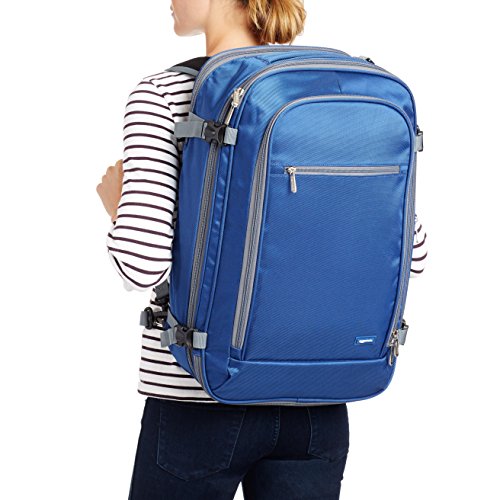 Amazon Basics Carry-On Travel Backpack - Navy Blue