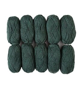 knit picks wool of the andes worsted weight green 100% wool yarn (10 balls - noble heather)
