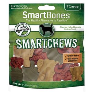 smartbones smart chews, rawhide free dog chews made with real chicken and vegetables, 7 count large