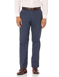 amazon essentials men's classic-fit wrinkle-resistant flat-front chino pant (available in big & tall), navy, 38w x 32l