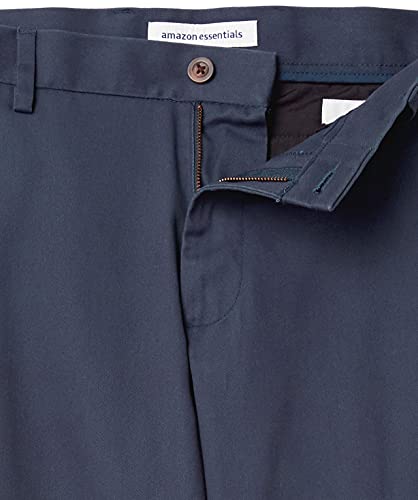 Amazon Essentials Men's Classic-Fit Wrinkle-Resistant Flat-Front Chino Pant (Available in Big & Tall), Navy, 38W x 32L