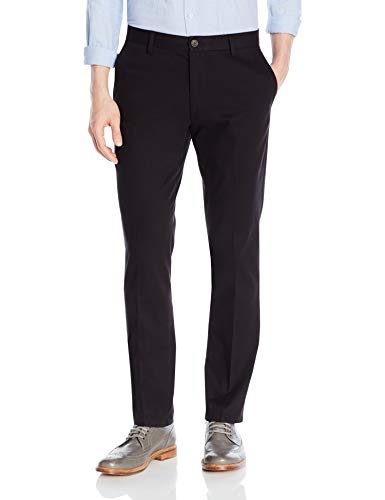 Goodthreads Men's Slim-Fit Wrinkle-Free Comfort Stretch Dress Chino Pant, Black, 32W x 29L